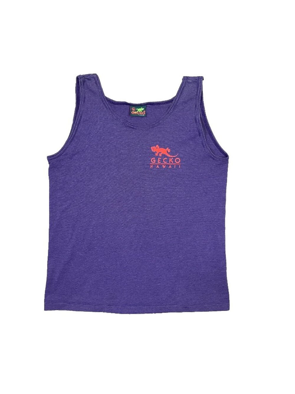 Gecko Hawaii Shirt Tank Top Womens Large L Purple Pro Surf Team Vintage 90s